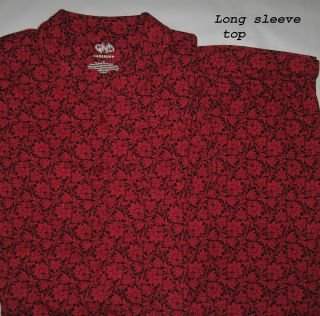   Plus Size Winter Pajamas 1X 3X by Cabernet NEW NWT Red Black Floral
