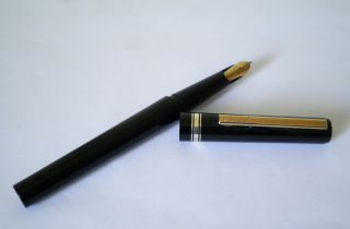 OSMIROID Calligraphy Fountain Pen in Black & Gold Trim With Italic 