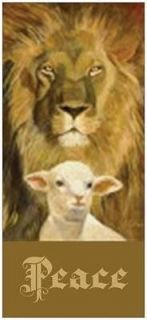   Christmas HOLIDAY Greeting CARDS Peace LION Lamb PRINTED US OR CANADA