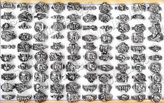   lots 15pcs antique jewelry mixed Gothic cameo mens rings popular