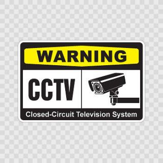   Sticker Warning sign CCTV Video surveillance. Security Camera X4X42
