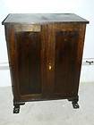 Antique Oak Game Cabinet/TV Cabinet w/Ball & Claw Bracketed Front Foot