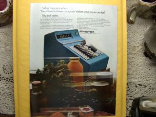 Vtg Sept 16 1966 Life Ad Print Victor Office Machine Cash Register 