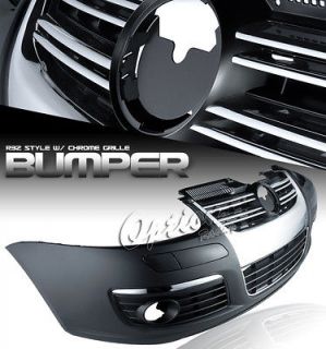   GOLF RABBIT FRONT BUMPER COVER BODY KIT R32 STYLE CHROME GRILLE