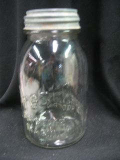 Owens Illinois quart canning jar with Ball zink top
