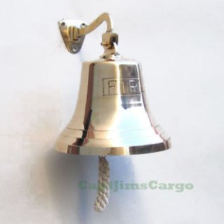 FIRE Nautical Cast Brass Ships Decorative Bell 8 Wall Decor New