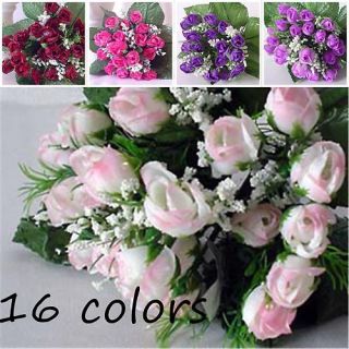 16 Colors Silk Roses 252 Flowers 1 INCH BUDS Artificial