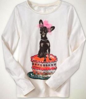 NWT GAP Kids I Want Candy Tulle Bling Chihuahua Dog Cake Tee U Pick 