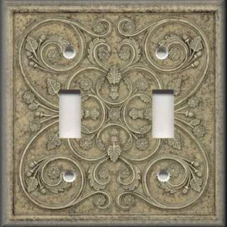 Light Switch Plate Cover   Wall Decor   French Pattern Image   Grey 