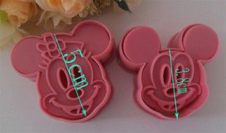 2PCS boxed Pink Mickey shape mold sugar Arts set Fondant Cake tools