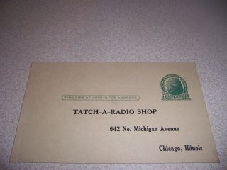   RADIO SHOP CHICAGO IL. ANTIQUE ADV. POSTAL CARD   QRS MOVIE CAMERA