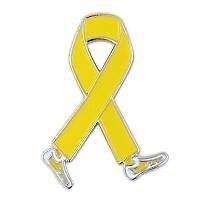   Cancer Awareness Month is September Yellow Ribbon Walking Legs Pin New