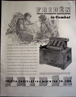 1945 Friden Calculator for Armed Forces vintage ad