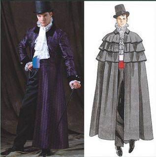   4550 ~ Gothic Victorian SEWING PATTERN Frock Coat/Cloak/Cape Mens OOP