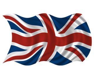 Britain Union Jack Waving Flag British UK Car Vinyl Bumper Sticker 