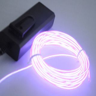   Neon Light Glow EL Wire Rope Tube Car Dance Party Transparent Pink E