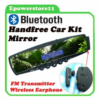   Speaker Hand free Car kit FM Transmitter  Player Car Rear Mirror