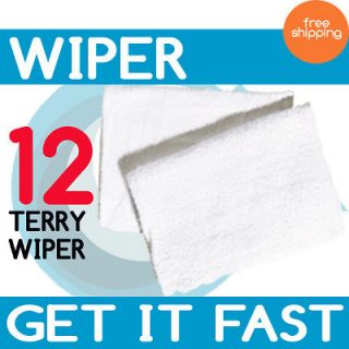   12 Terry Wiping Cloths 24 x 24 For Leather Upholstery Steam Cleaners