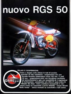 1979 Garelli RGS 50 Motorcycle Original Rare Italian Color Ad