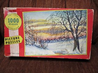   Puzzle, 1000 pieces, Built Rite, Card Table size Winter Idyll #1000