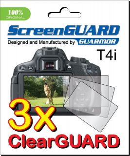 3x Canon EOS Rebel 650D T4i Camera LCD Screen Protector Guard Cover 