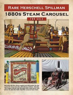 Antique Folkart Carousel 1880s Steam Engine Powered Herschell Spillman 