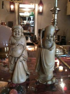 Antique Collectible White Chinese Figures compos​ite. Not ivory.