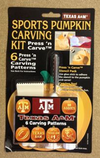 TEXAS A&M Pumpkin Carving Kit with Stencils NEW 