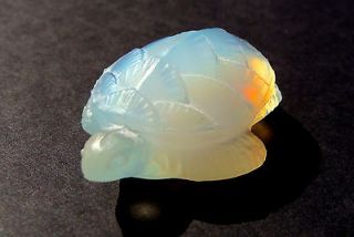 Beautiful Signed Sabino Opalescent Crystal Art Glass Turtle France