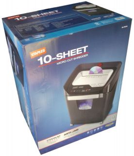   10 Sheet Micro Cut Shredder SPL TMC10A 4.3 gal, Credit Cards, CDs