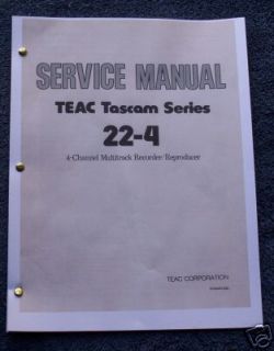 Tascam 22 4 Reel to Reel Service Manual FREE SHIP