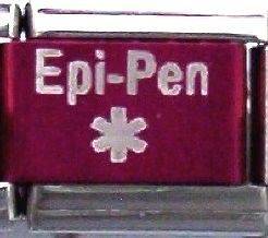 Epi Pen Medical Alert for Italian Charm Bracelets Free Medical ID Card
