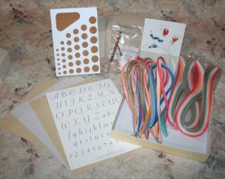   QUILLING KIT BOARD CALLIGRAPHY TEMPLATE INSTRUCTIONS PAPER CRAFT