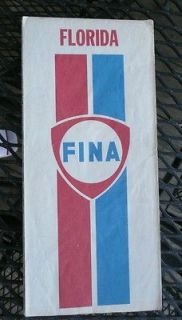 1975 Florida road map Fina oil