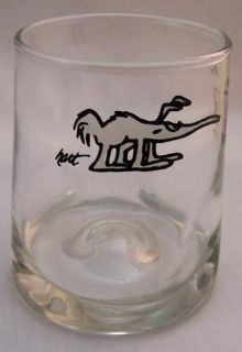   Frosted Glass JOHNNY HART BC GROG CAVEMAN COMIC ANTEATER PITCHER