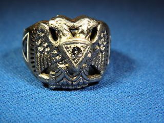 New Masonic Scottish Rite 32 Degree Gold CREST Ring