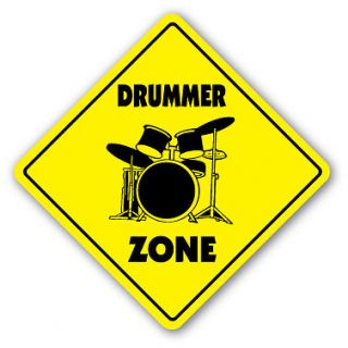 DRUMMER ZONE Sign drum sticks musician band gift rock play music 