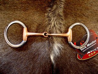   Stainless Steel Copper Horse Tack Egg butt Snaffle Bit 5 Copper Mouth