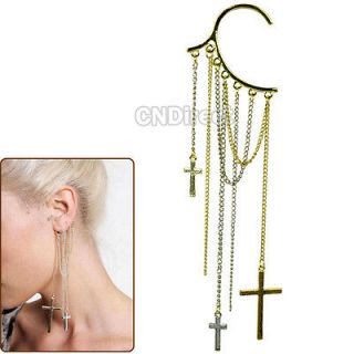   The Cross Chain Ear Tassels Wrap Non Pierced Cuff Earring 2012 New Hot