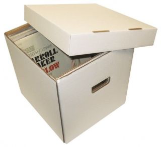  33RPM BOX 12 Vinyl Record 65 Count White LP Storage Box Case Holder