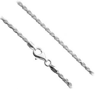 New solid sterling silver diamond cut rope 1.5 mm bracelets, chains 7 