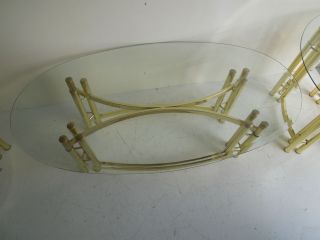 Mid Century Hollywood Regency coffee cocktail brass table oval eames 