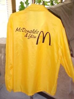 McDonalds Yellow Employee Collector Windbreaker Jacket