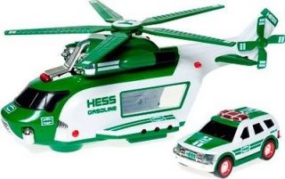 HESS 2012 HELICOPTOR & RESCUE VEHICLE TOY TRUCK + 2 BATTERIES + BAG