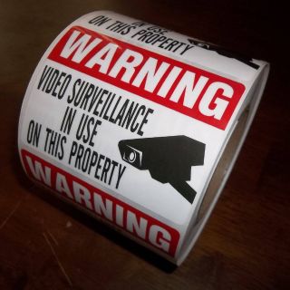 CCTV SECURITY SYSTEM VIDEO CAMERA WARNING STICKERS LOT