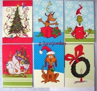 DR. SEUSS THE GRINCH LOT of 6 CHRISTMAS CARDS NEW