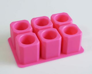 cell PINK Cheats Chocolate Pots / Ice Shots Mold Silicone Bakeware 