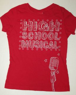 Disney Brand Girls T shirt HIGH SCHOOL MUSICAL w/Silver Detail 
