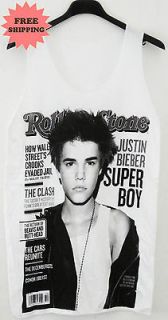 Justin Bieber R&B Pop Hip Hop Tank Top Vest Singlet Tee T Shirt FREE 