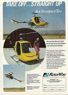 1972 Rotorway Scorpion Too Helicopter FULL COLOR ad 4/3/12
